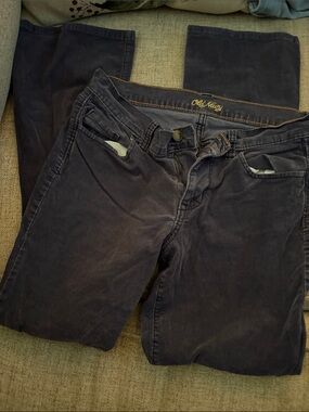 Old Navy Women's Dark Navy Straight-Leg Corduroy Jeans